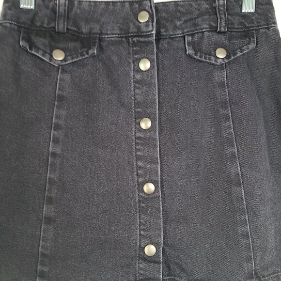BDG × Urban Outfitters Button Up A-Line Black Denim Skirt Y2K - Picture 3 of 6